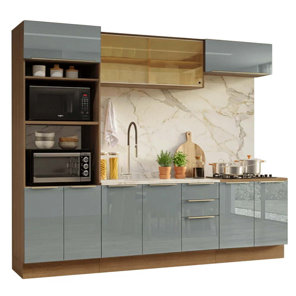Combo completo de Cocina 270 cm Marrón/Gris Lux Madesa 05 - Image 3
