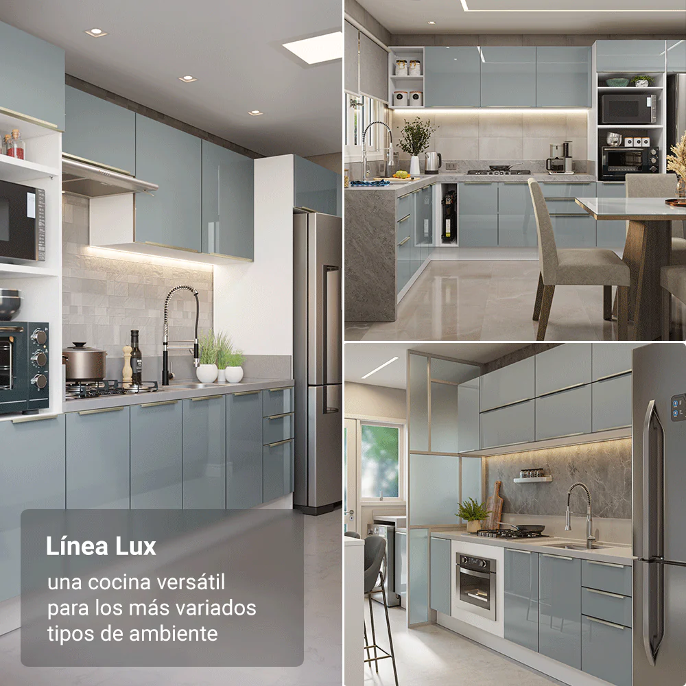 Combo Completo de Cocina 270 x 60 cm Blanco/Gris Lux Madesa 06 - Image 4