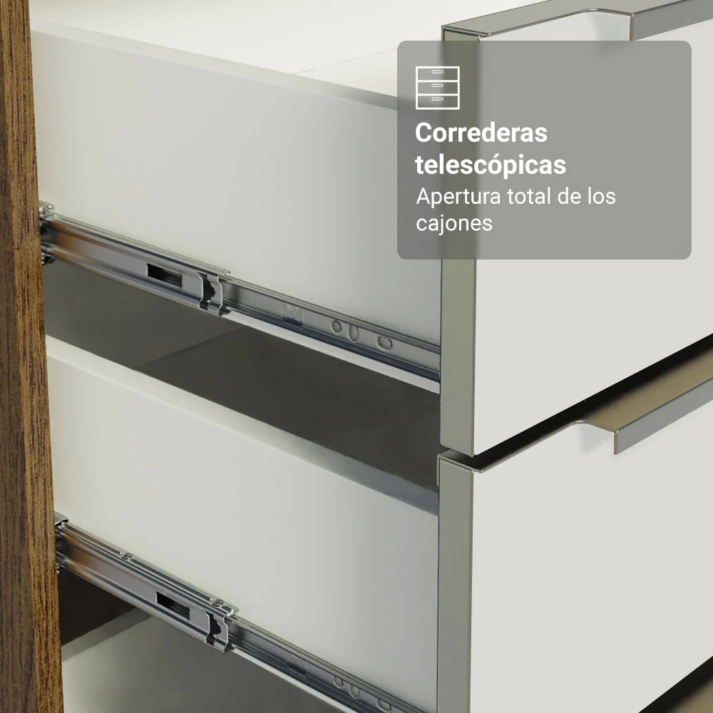 Combo completo de Cocina 270 x 60 cm Marrón/Blanco Aterciopelado Lux Madesa 08 - Image 6
