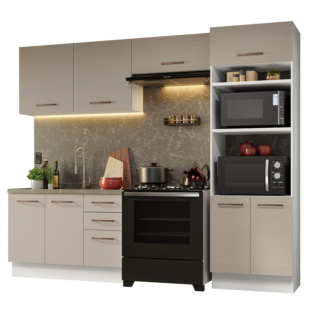Combo completo de Cocina 270cm Blanco/Crema Agata Madesa 08 - Image 2