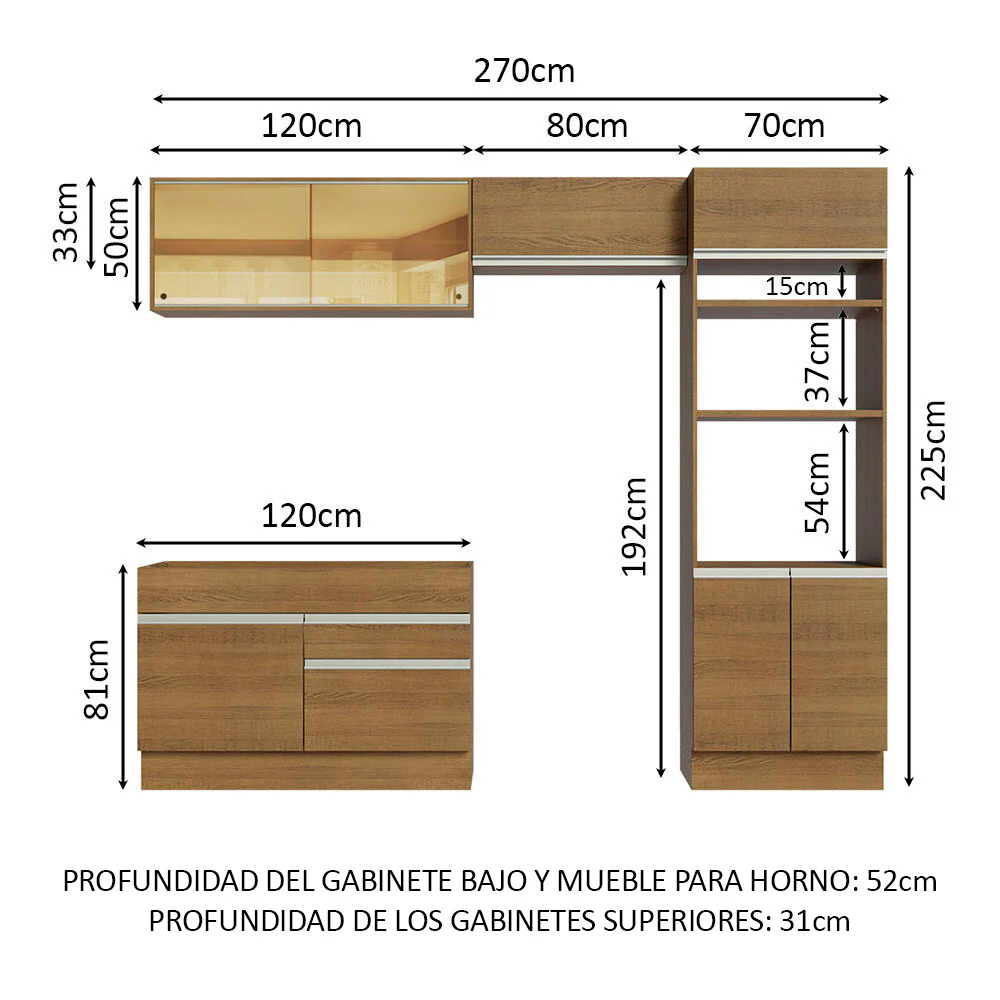 Combo completo de Cocina 270cm Glamy Madesa 12 - Image 2