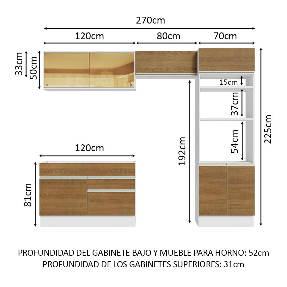 Combo completo de Cocina 270cm Glamy Madesa 12 - Image 2