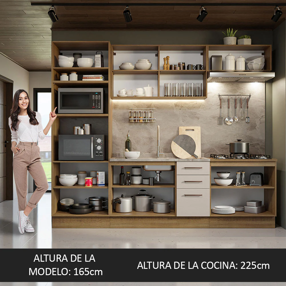 Combo completo de Cocina 270cm Marrón/Crema Agata Madesa 01 - Image 5