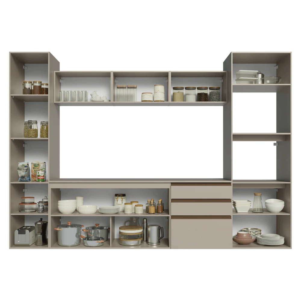 Combo completo de Cocina, 280 cm, flotante, Crema Nice 06 - Image 4
