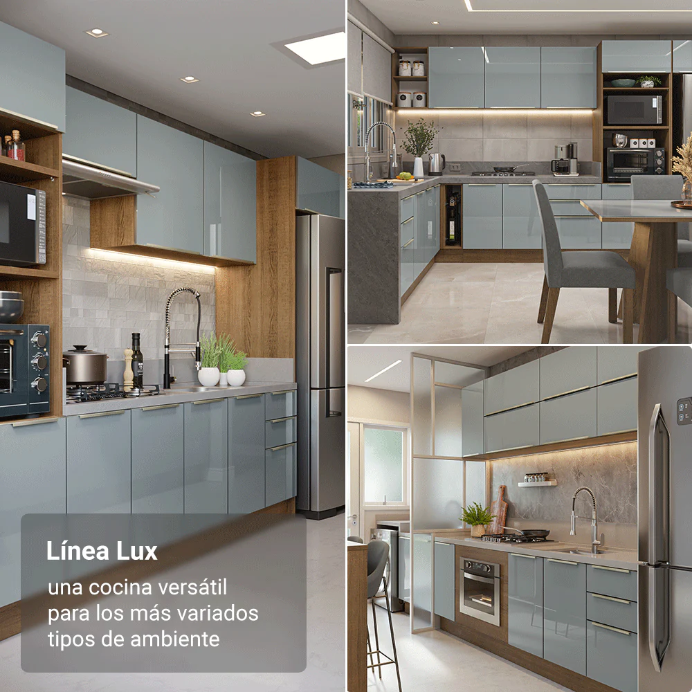 Combo Completo de Cocina 280 cm Marrón/Gris Lux Madesa 01 - Image 4