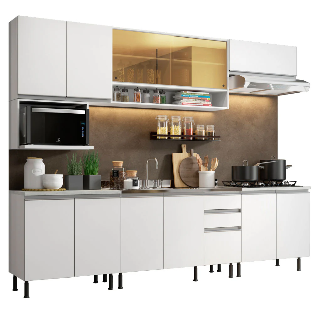 Combo completo de Cocina 280cm Genova Madesa 04SR - Blanco - Image 3