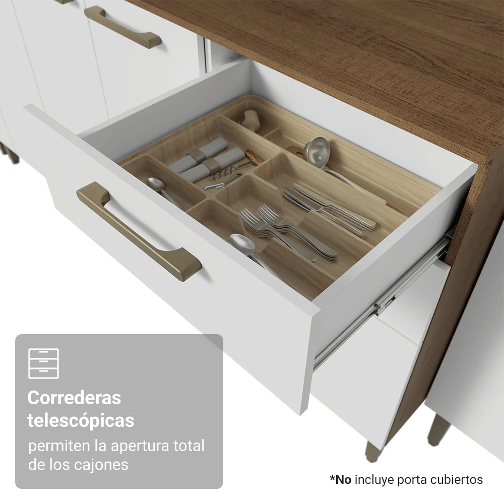 Combo completo de Cocina 285 cm Marrón/Blanco Lille Madesa 01 - Image 7