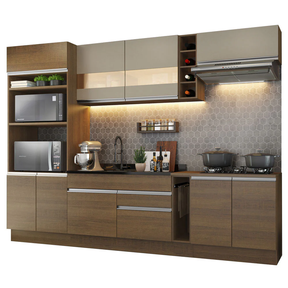 Combo Completo de Cocina 290cm Marrón/Crema Vicenza Madesa - Image 3