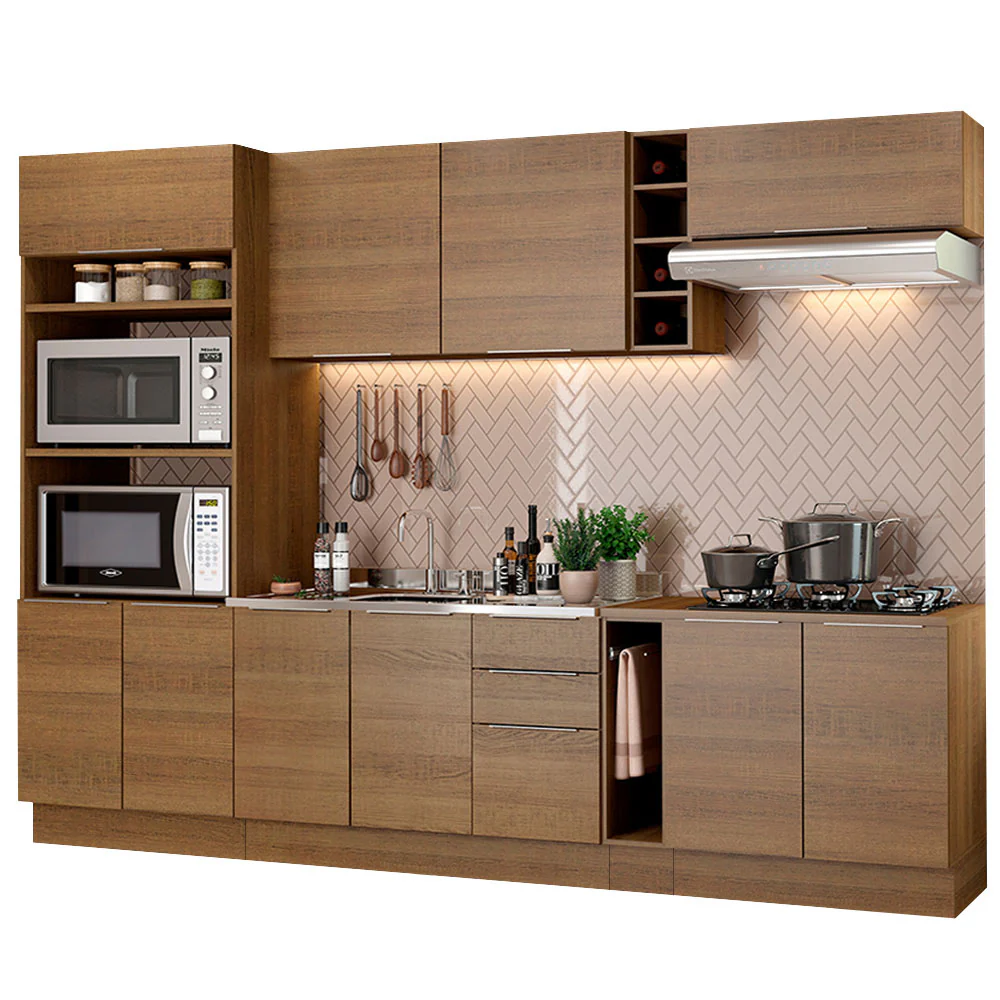 Combo Completo de Cocina 290cm Marrón Stella Madesa 01 - Image 3