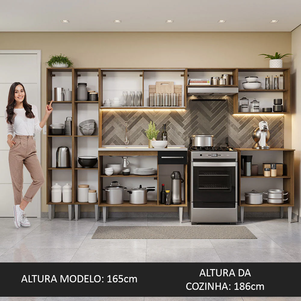 Combo completo de Cocina 293cm Con Bacha Emilly Madesa 06 - Image 6