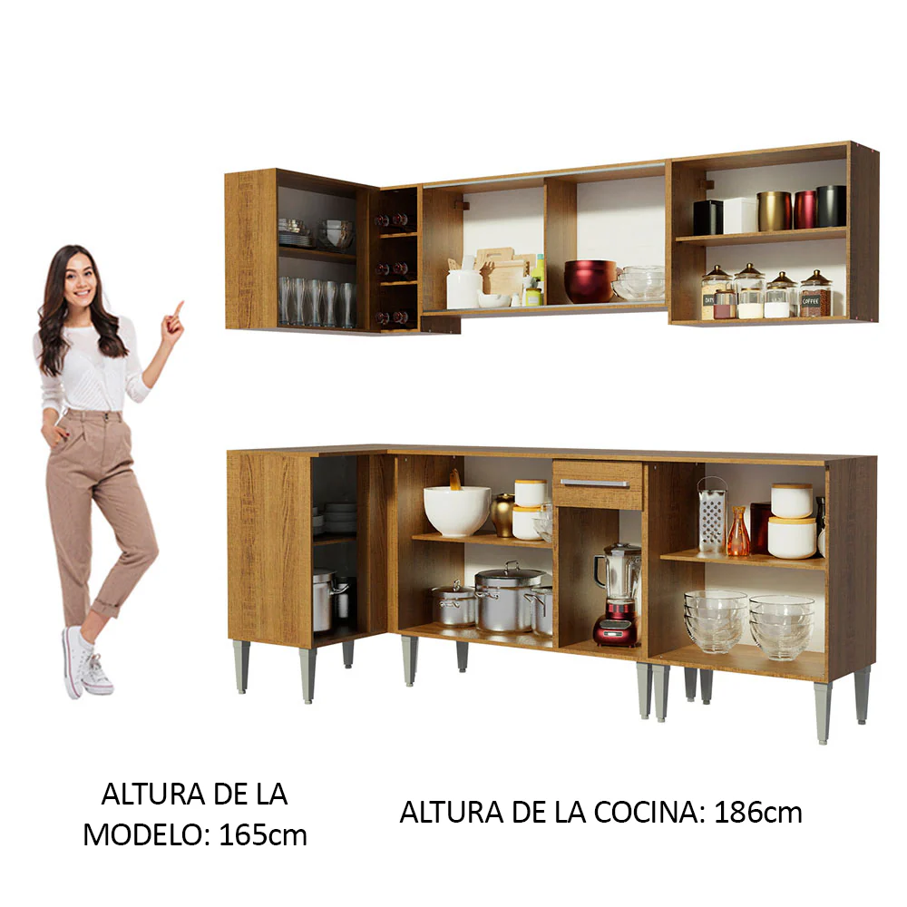 Combo completo de Cocina Esquinera 293cm Emilly Point Madesa 03 - Image 5