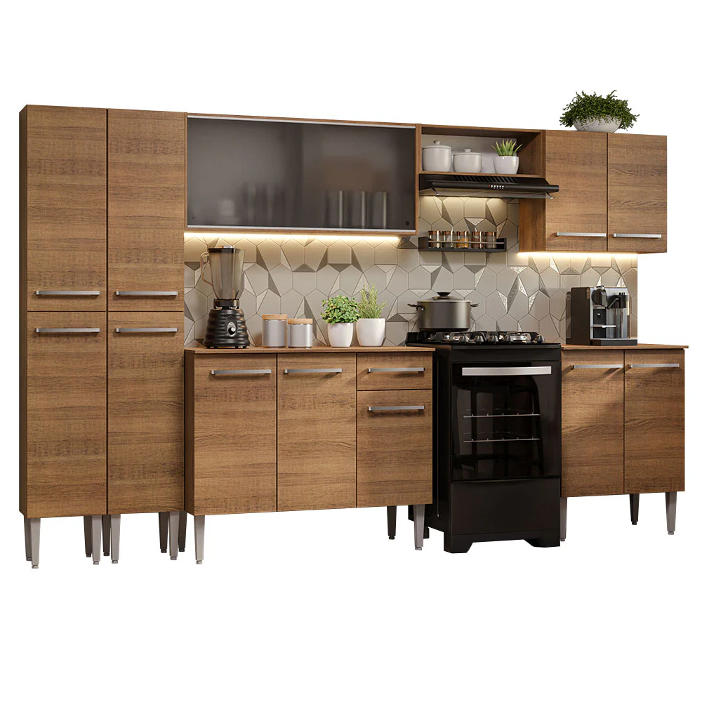 Combo completo de Cocina 293cm Marrón Emilly Madesa 04 - Image 3