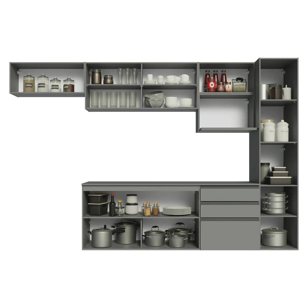 Combo completo de Cocina 300 cm, Flotante Gris Nice 10 - Image 4