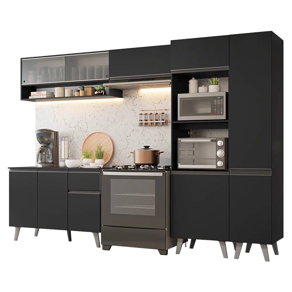 Combo Completo de Cocina 300 cm Negro Nice Madesa 08 - Image 3