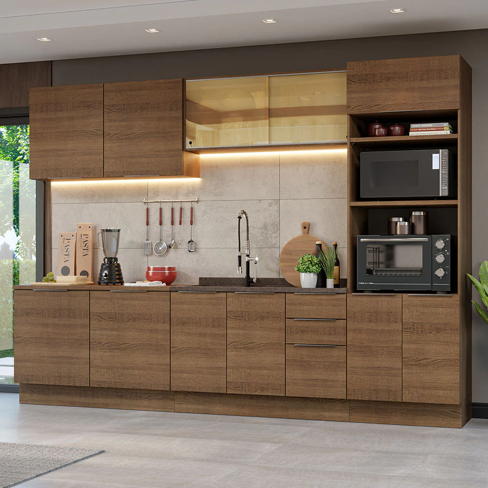 Combo Completo de Cocina 310 cm Marrón Stella Madesa 03