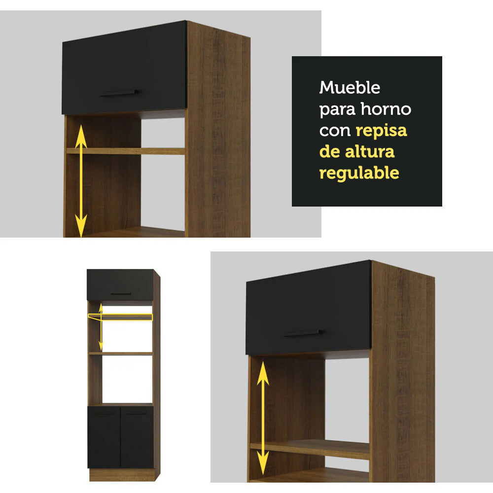 Combo completo de Cocina 310cm Marrón/Negro Agata 02 - Image 6
