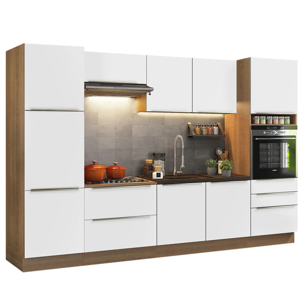 Combo Completo de Cocina 320 x 60 cm Marrón/Blanco Aterciopelado Lux Madesa 03 - Image 3