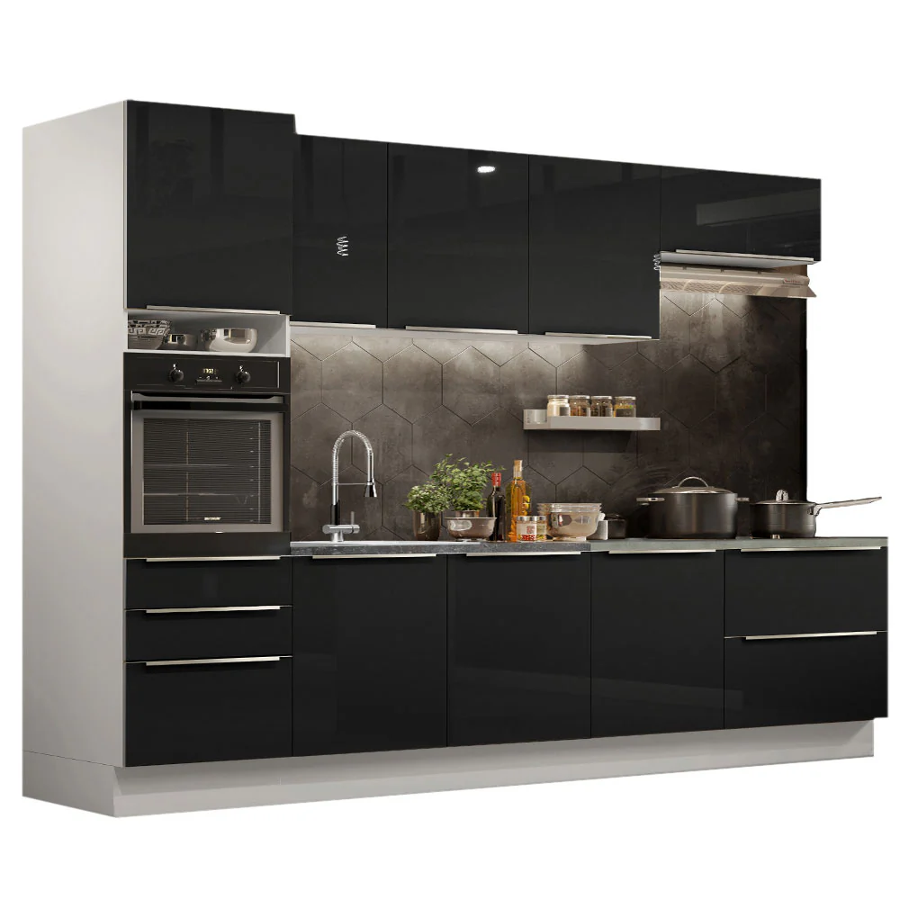Combo completo de Cocina 320cm Blanco/Negro Lux Madesa 04 - Image 2