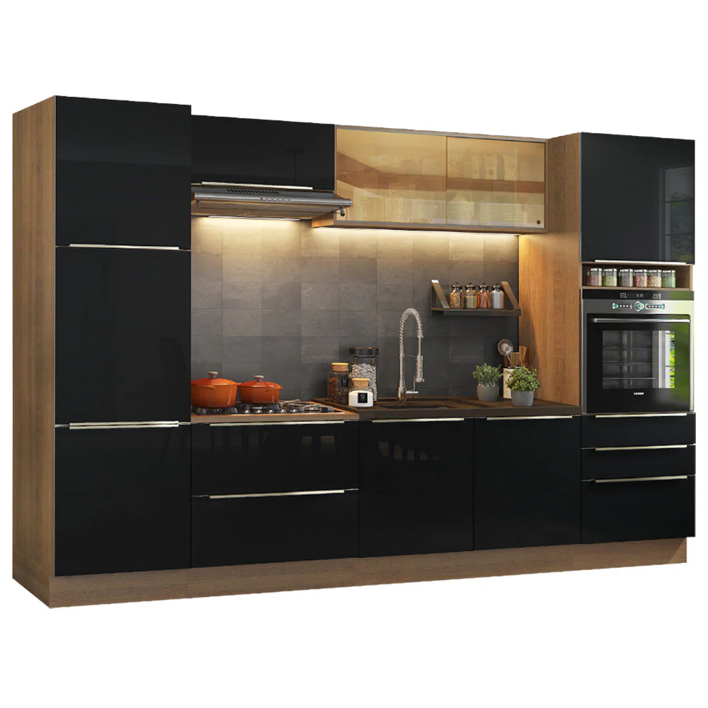 Combo completo de Cocina 320cm Marrón/Negro Lux Madesa 01 - Image 2