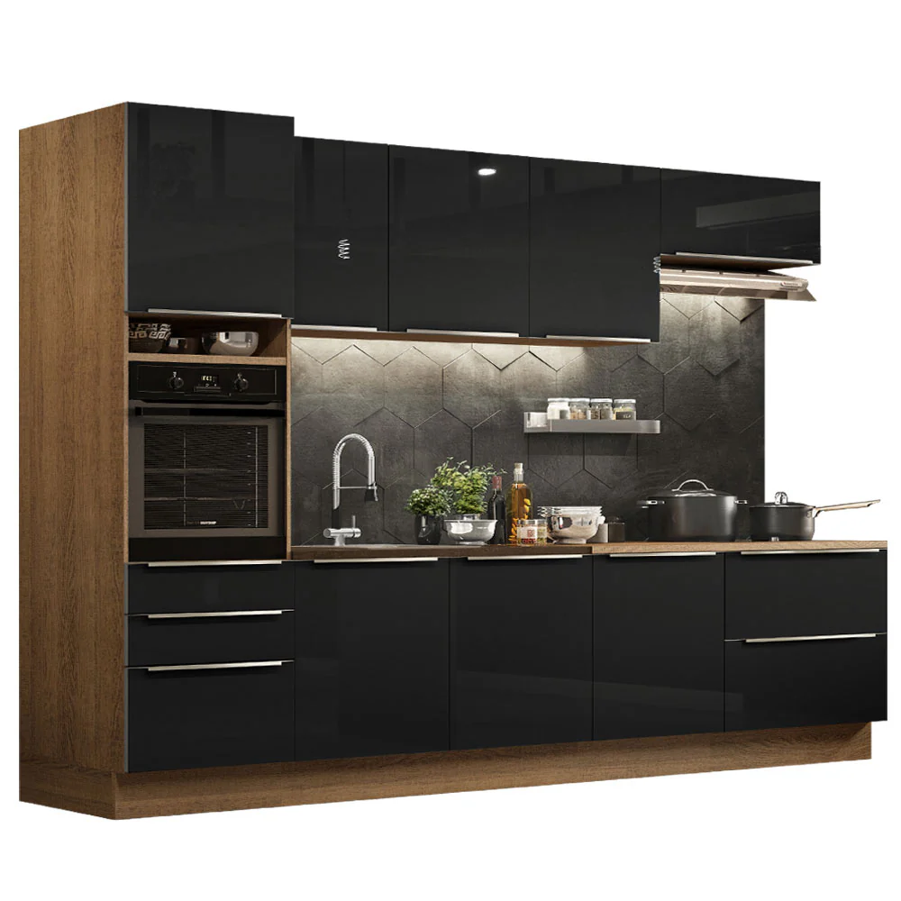 Combo completo de Cocina 320cm Marrón/Negro Lux Madesa 04 - Image 2
