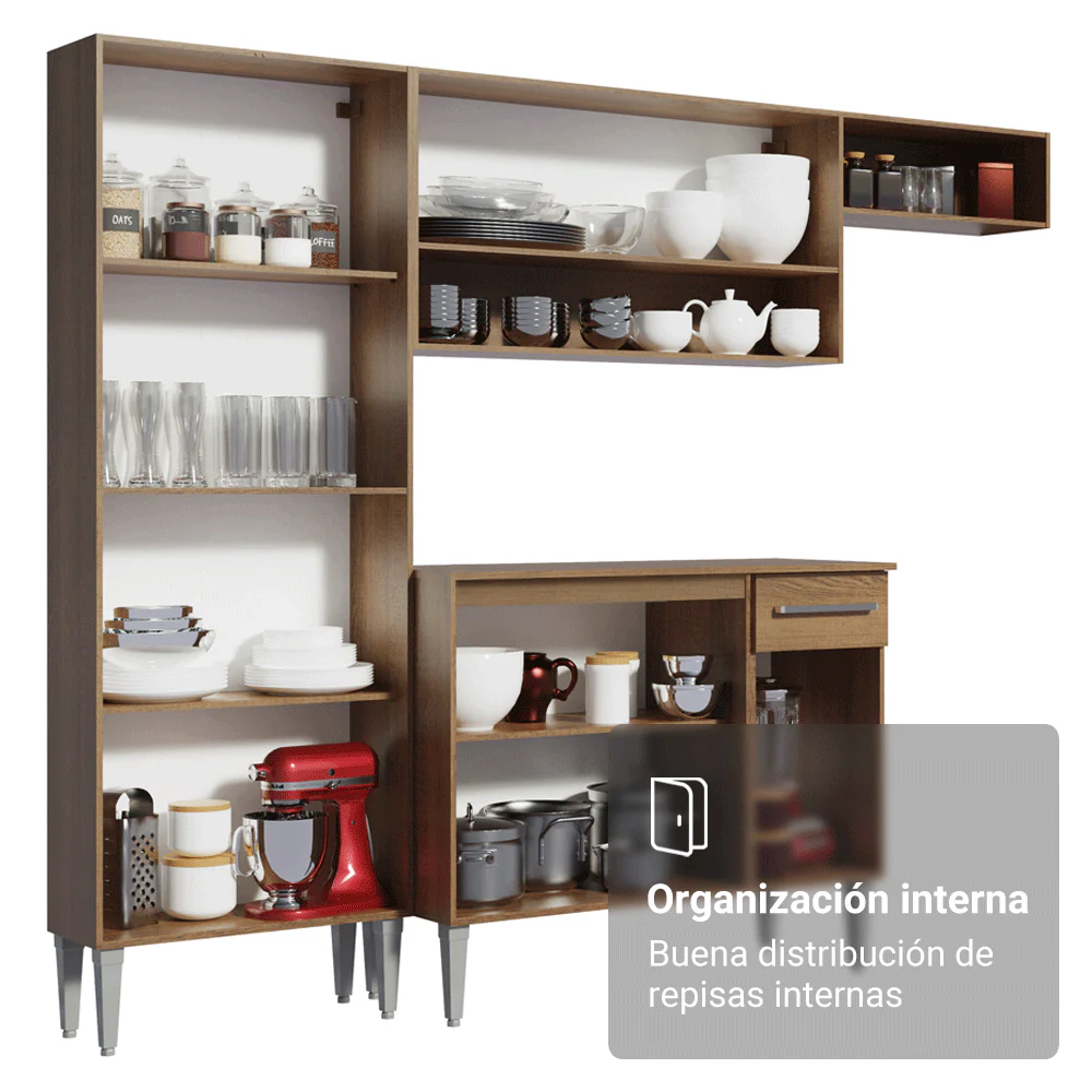 Combo Completo de Cocina 325 cm Marrón/Gris Emilly Madesa 02 - Image 7