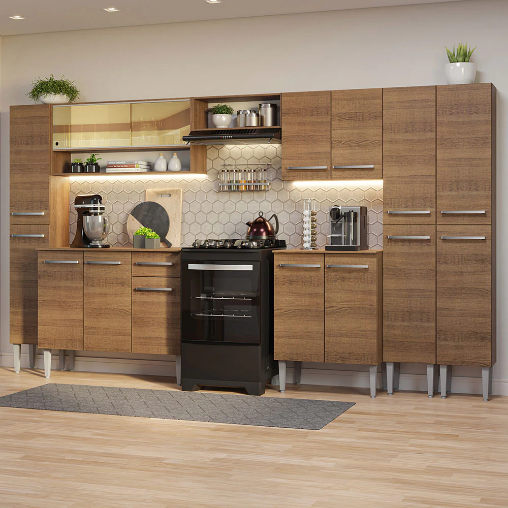 Combo completo de Cocina 325cm Emilly Madesa 05 - Marrón