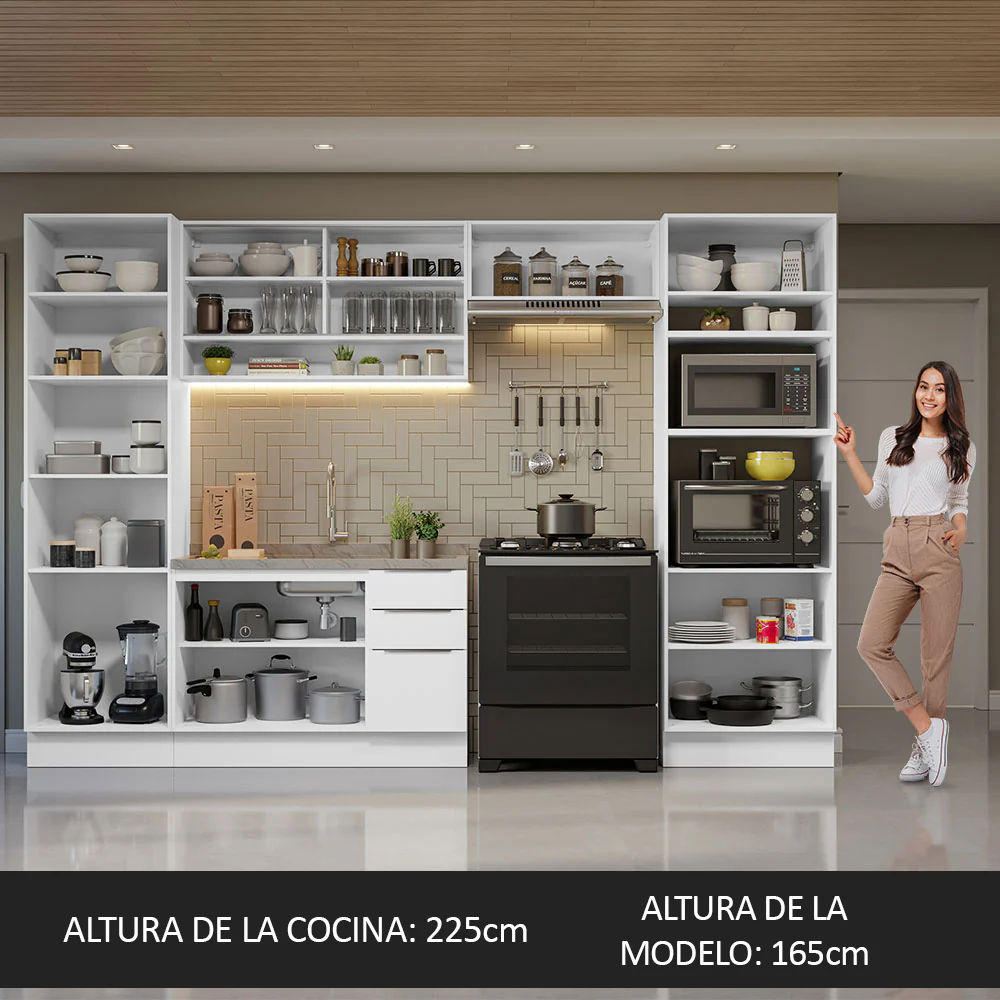Combo Completo de Cocina 330 cm Blanco Stella Madesa 03 - Image 5