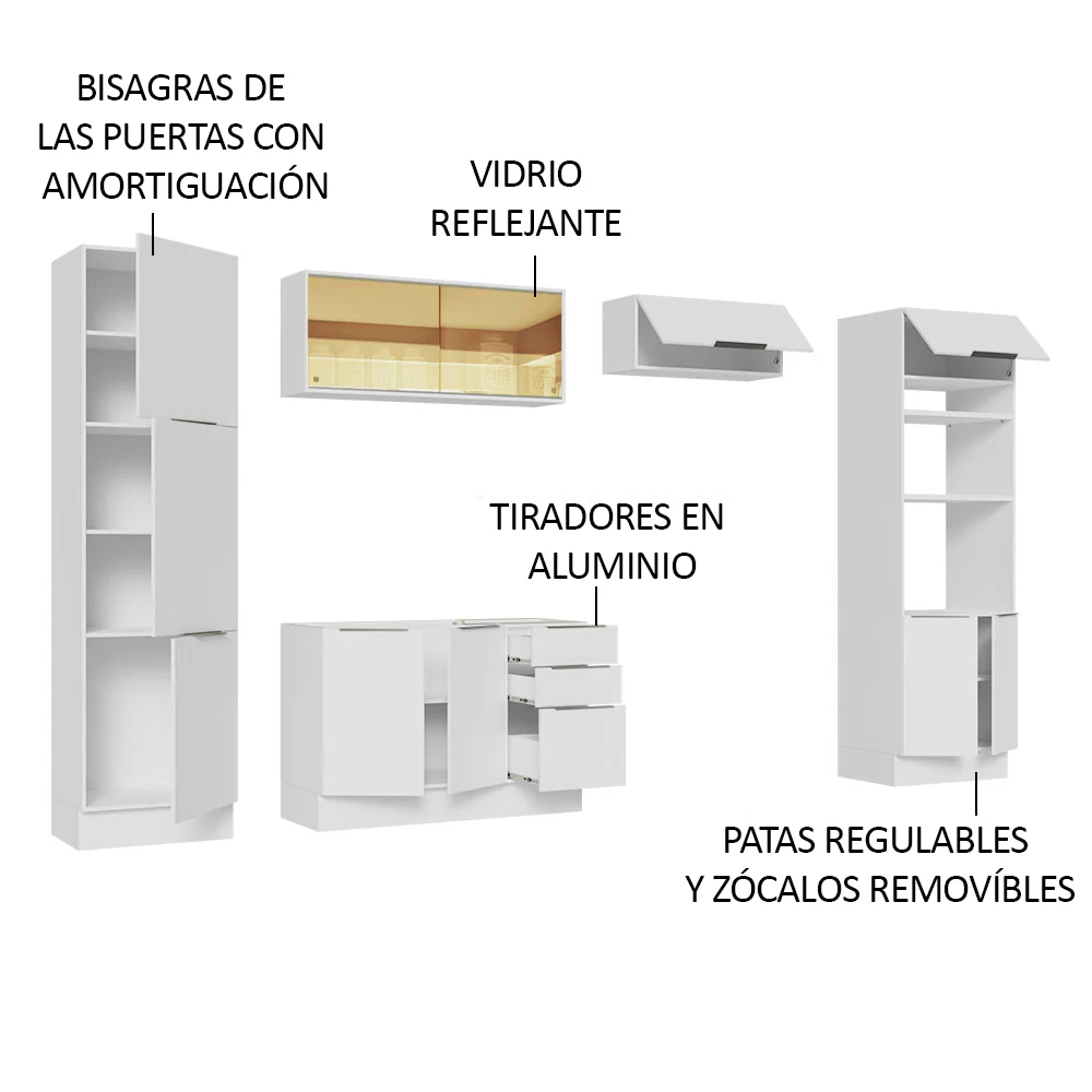 Combo Completo de Cocina 330 cm Blanco Stella Madesa 07 - Image 4