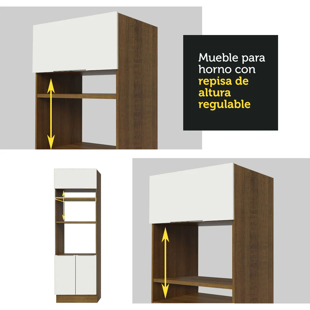 Combo Completo de Cocina 330 cm Marrón/Blanco Stella Madesa 04 - Image 9