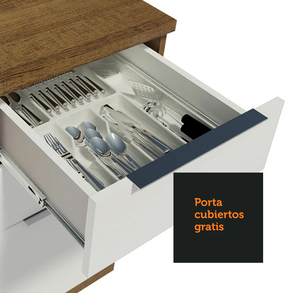 Combo Completo de Cocina 330 cm Marrón/Blanco Stella Madesa 06 - Image 8