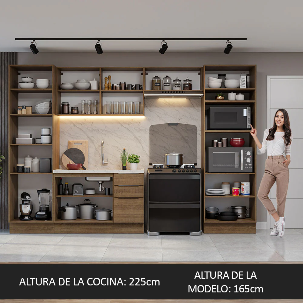 Combo Completo de Cocina 330 cm Marrón Stella Madesa 02 - Image 5