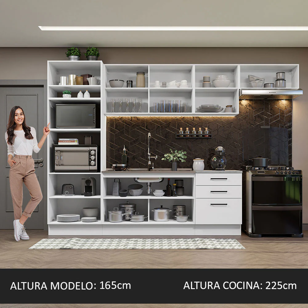 Combo completo de Cocina 330cm Agata Madesa 01 Blanco - Image 4
