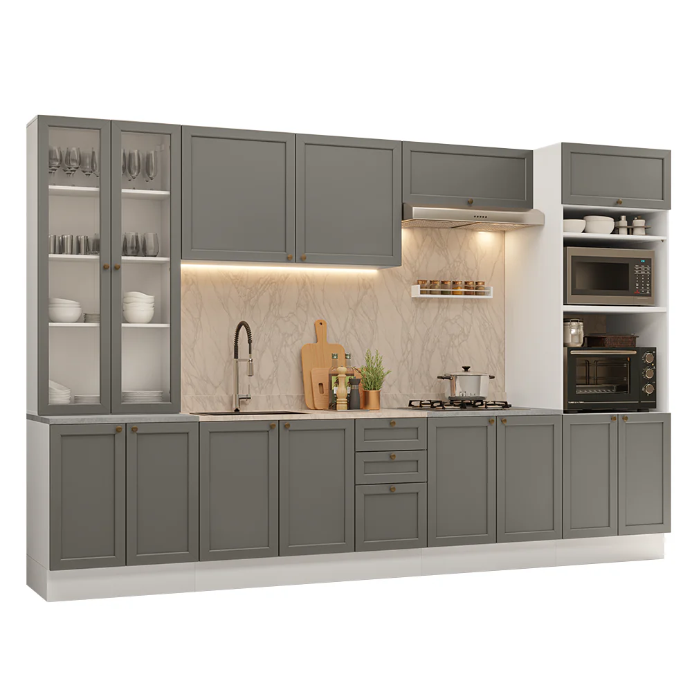 Combo completo de Cocina 340 cm Blanco/Gris Vik Madesa 01 - Image 3