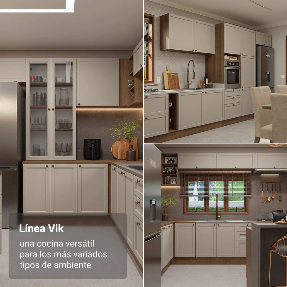 Combo completo de Cocina 340 cm Marrón/Crema Vik Madesa 01 - Image 5