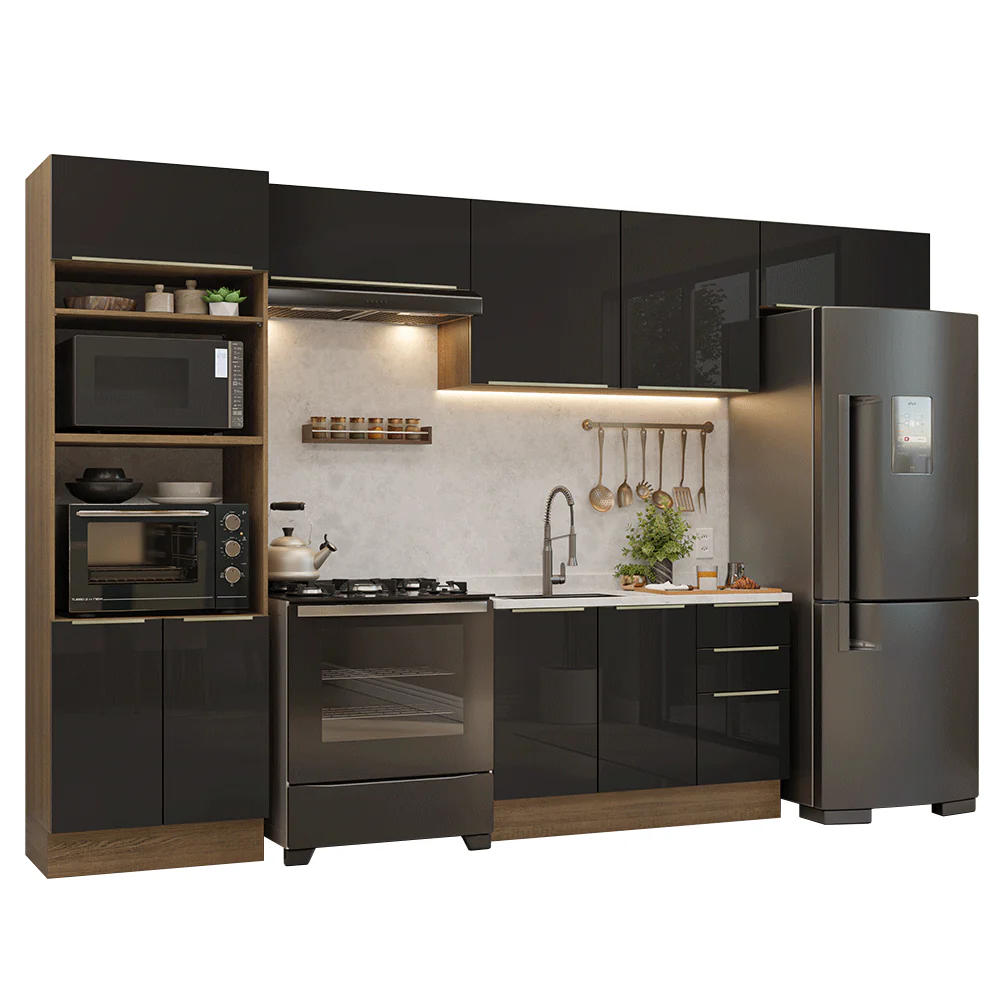 Combo completo de Cocina 350 cm Marrón/Negro Lux Madesa 01 - Image 3