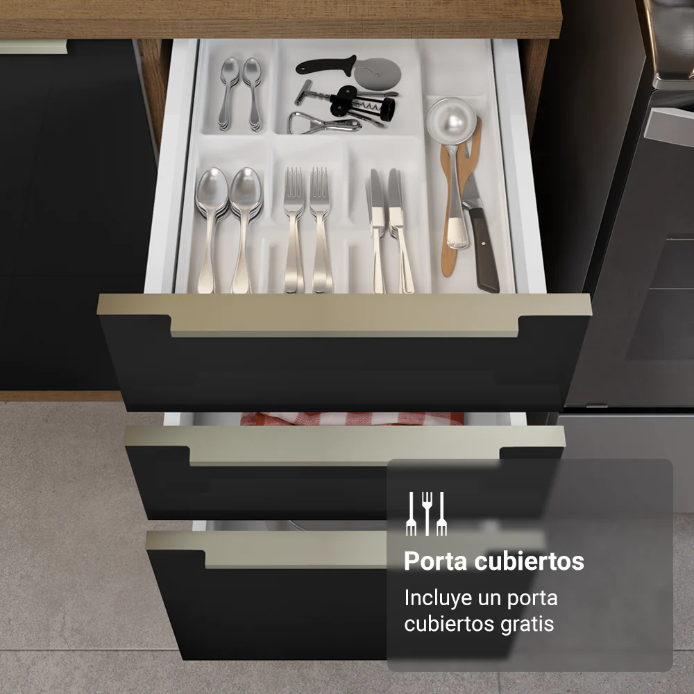 Combo completo de Cocina 350 cm Marrón/Negro Lux Madesa 01 - Image 5