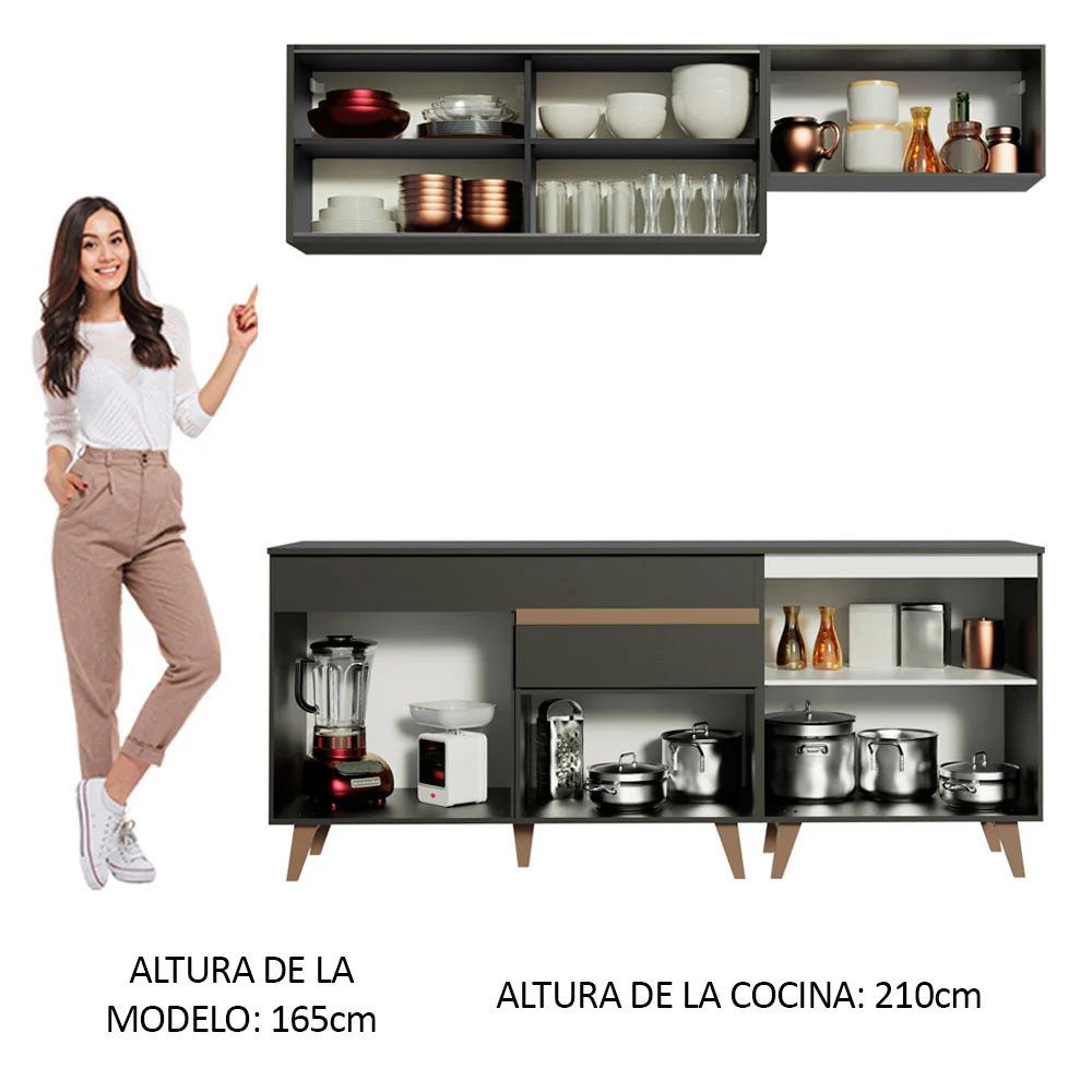Combo de Cocina Compacta 190cm Reims Negro 01 - Image 5