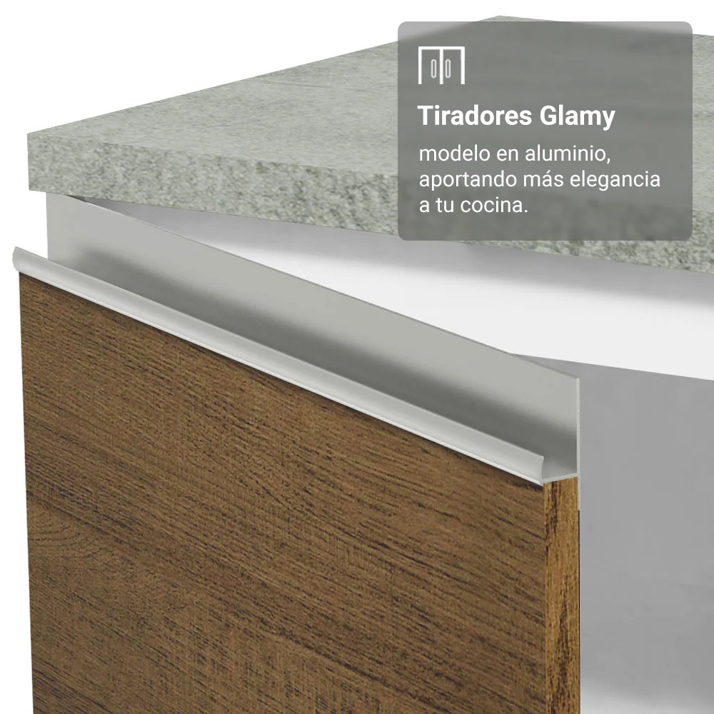Combo de Cocina con Cristalero 190 cm Madesa Glamy BM 05 - Image 6