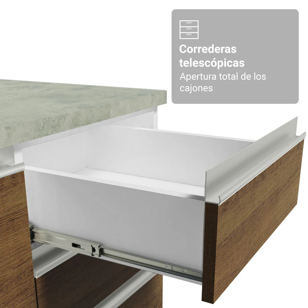 Combo de Cocina con Cristalero 190 cm Madesa Glamy BM 05 - Image 7