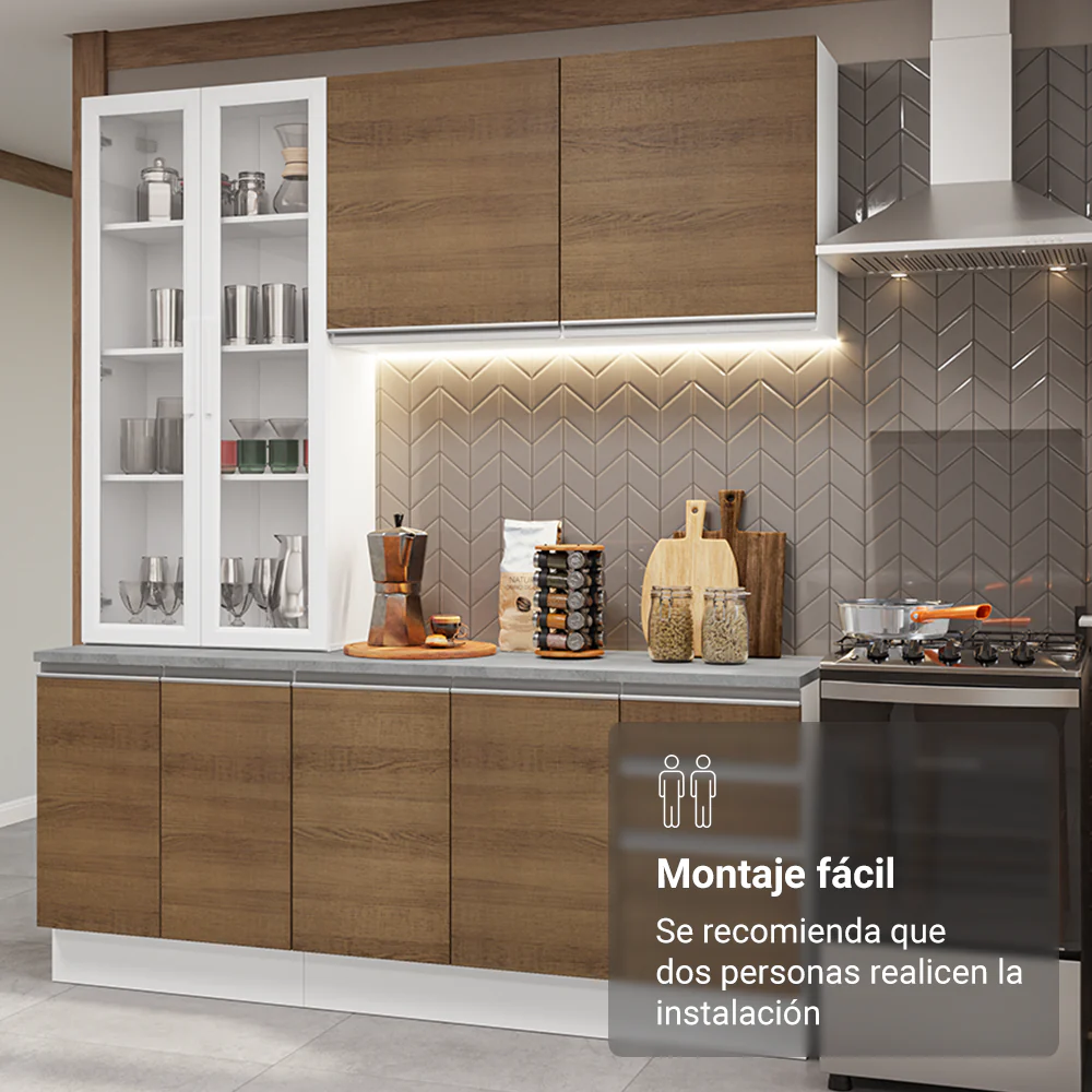 Combo de Cocina con Cristalero 190 cm Madesa Glamy BM 05 - Image 9
