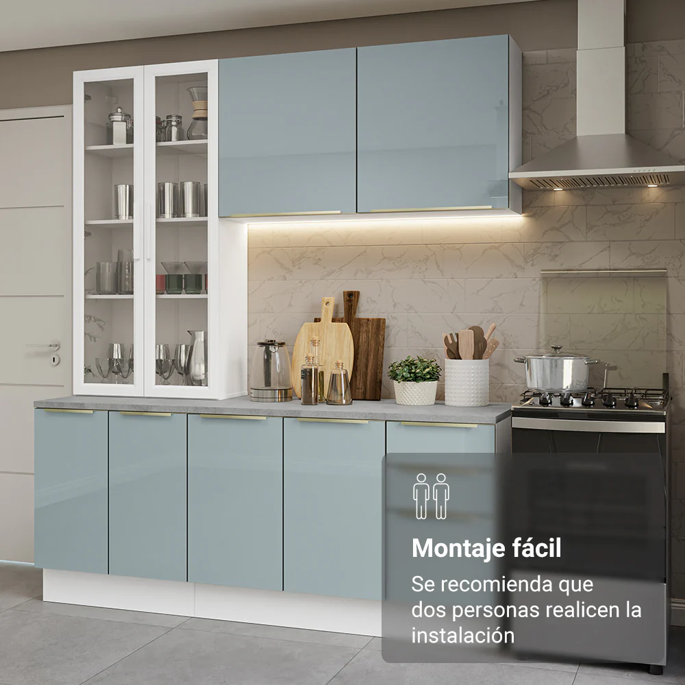 Combo de Cocina con Cristalero 190 cm Madesa Lux BG 02 - Image 9