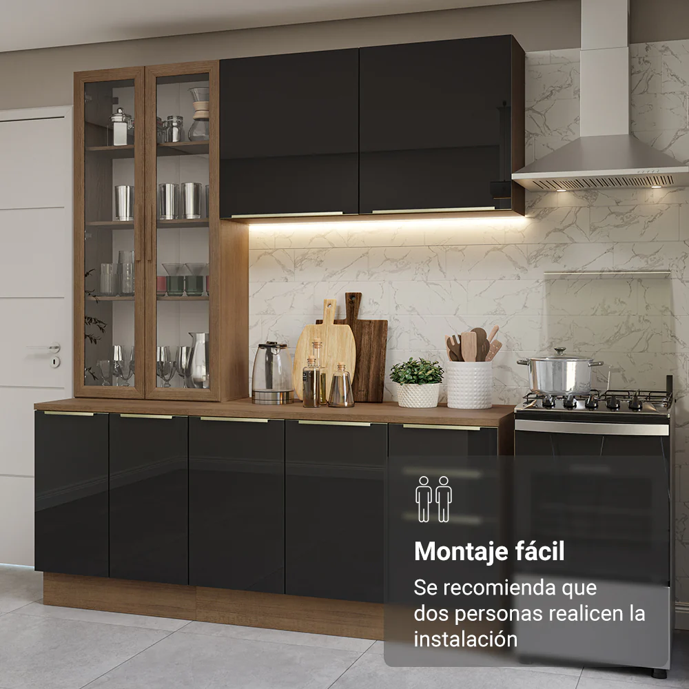 Combo de Cocina con Cristalero 190 cm Madesa Lux MN 02 - Image 9