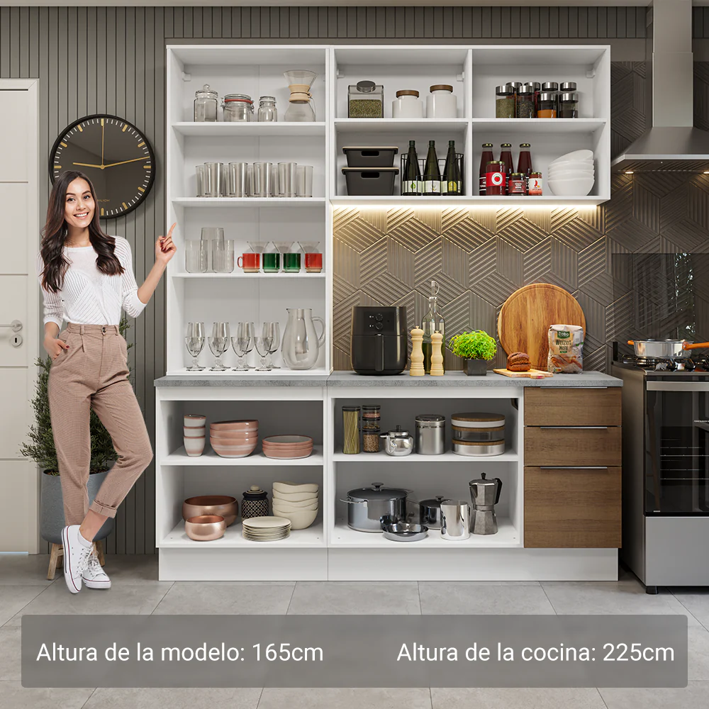 Combo completo de Cocina con Cristalero 190 cm Madesa Stella BM 03 - Image 4