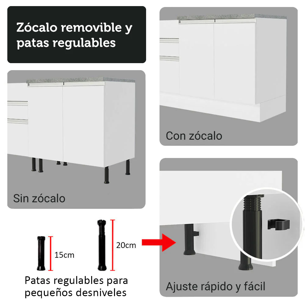 Combo completo de Cocina con Cristalero 270 cm Madesa Glamy BB 16 - Image 8
