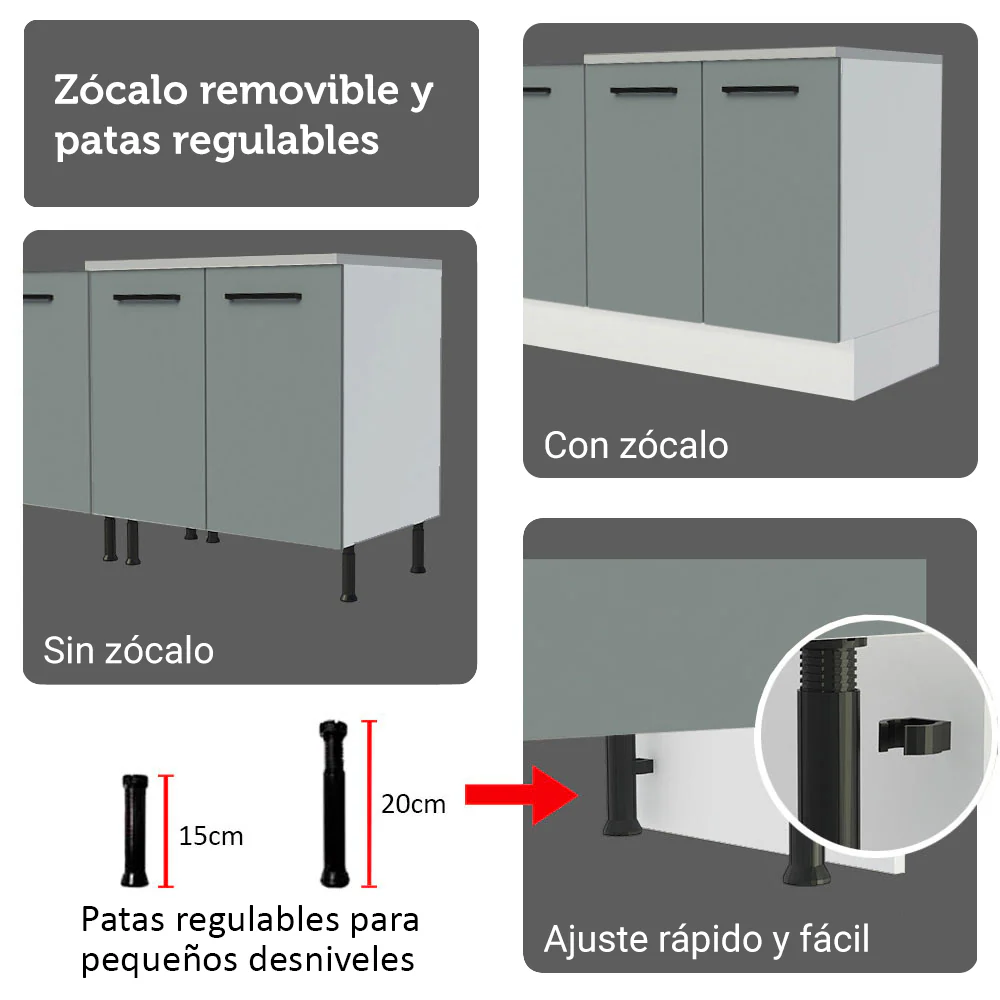 Combo completo de Cocina con Cristalero 340 cm Madesa Agata BG 01 - Image 8