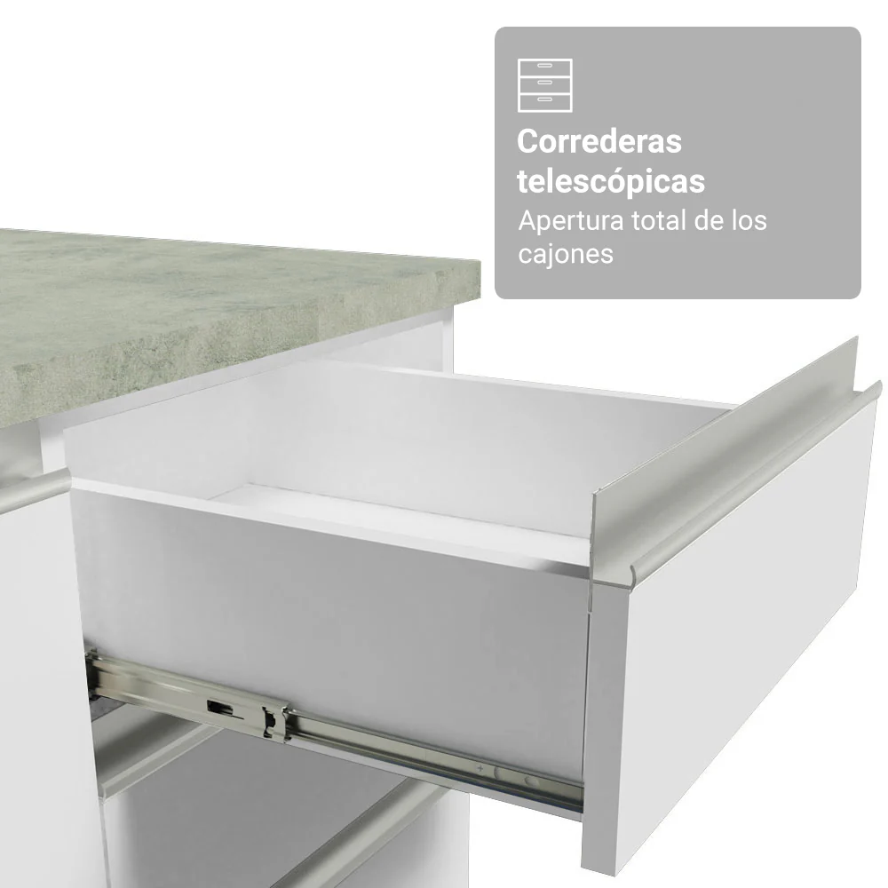 Combo completo de Cocina con Cristalero 340 cm Madesa Glamy BB 01 - Image 6