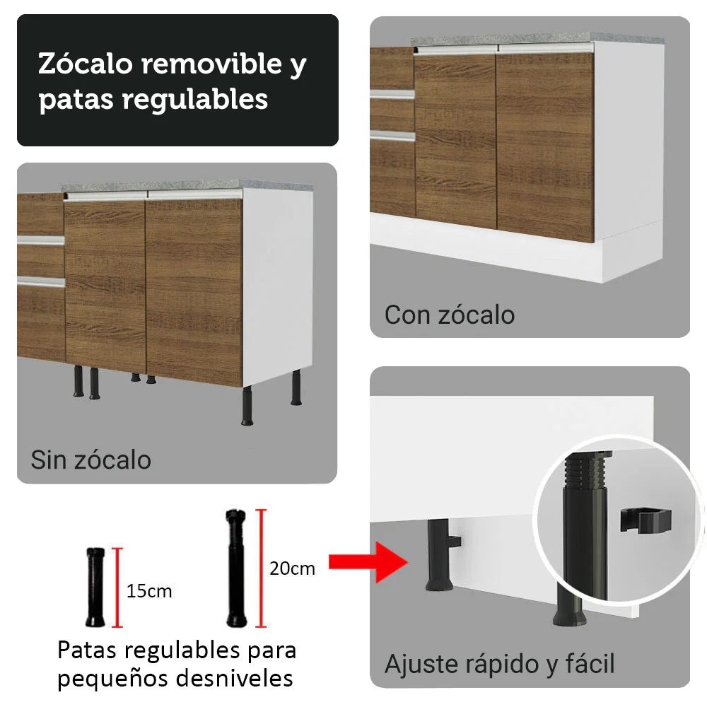 Combo completo de Cocina Esquinera con Cristalero 549 cm Madesa Glamy BM 01 - Image 10
