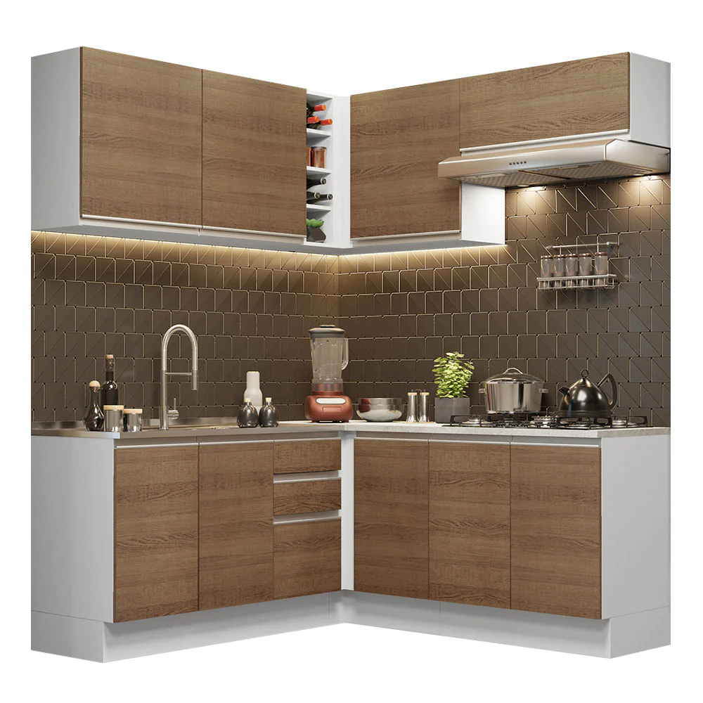 Combo completo de Cocina Esquinera 349cm Glamy Madesa 03 B/M - Image 3