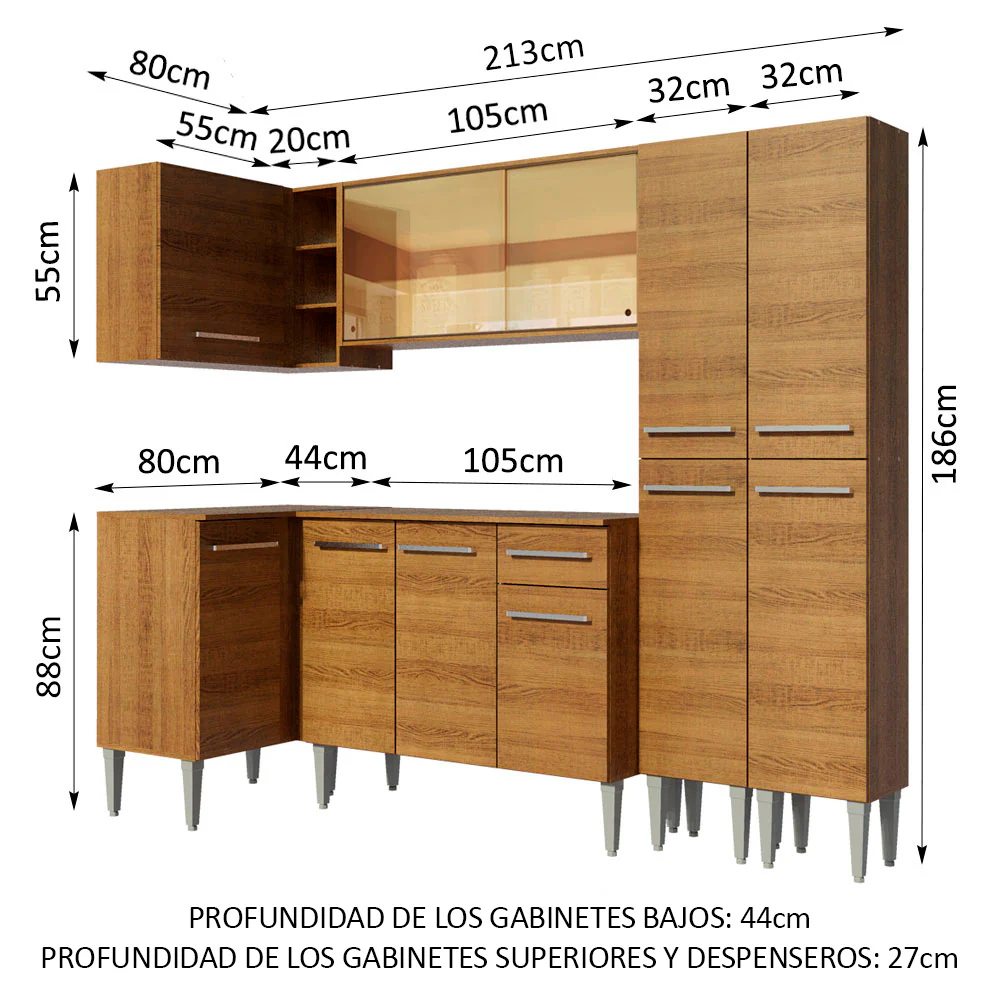 Combo completo de Cocina Esquinera 293cm Emilly Line Madesa 06 - Image 2