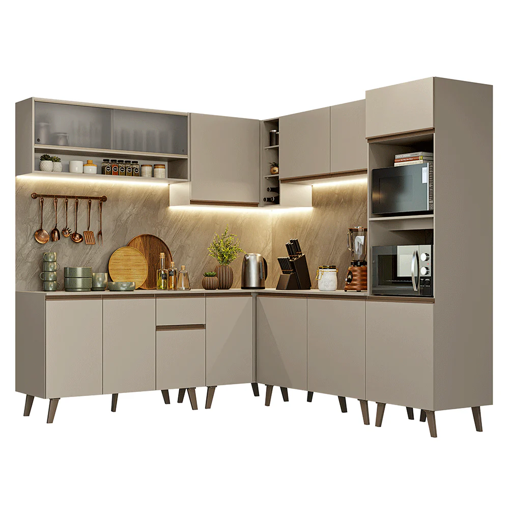 Combo completo de Cocina Esquinera 445 cm Crema Nice 02 - Image 3